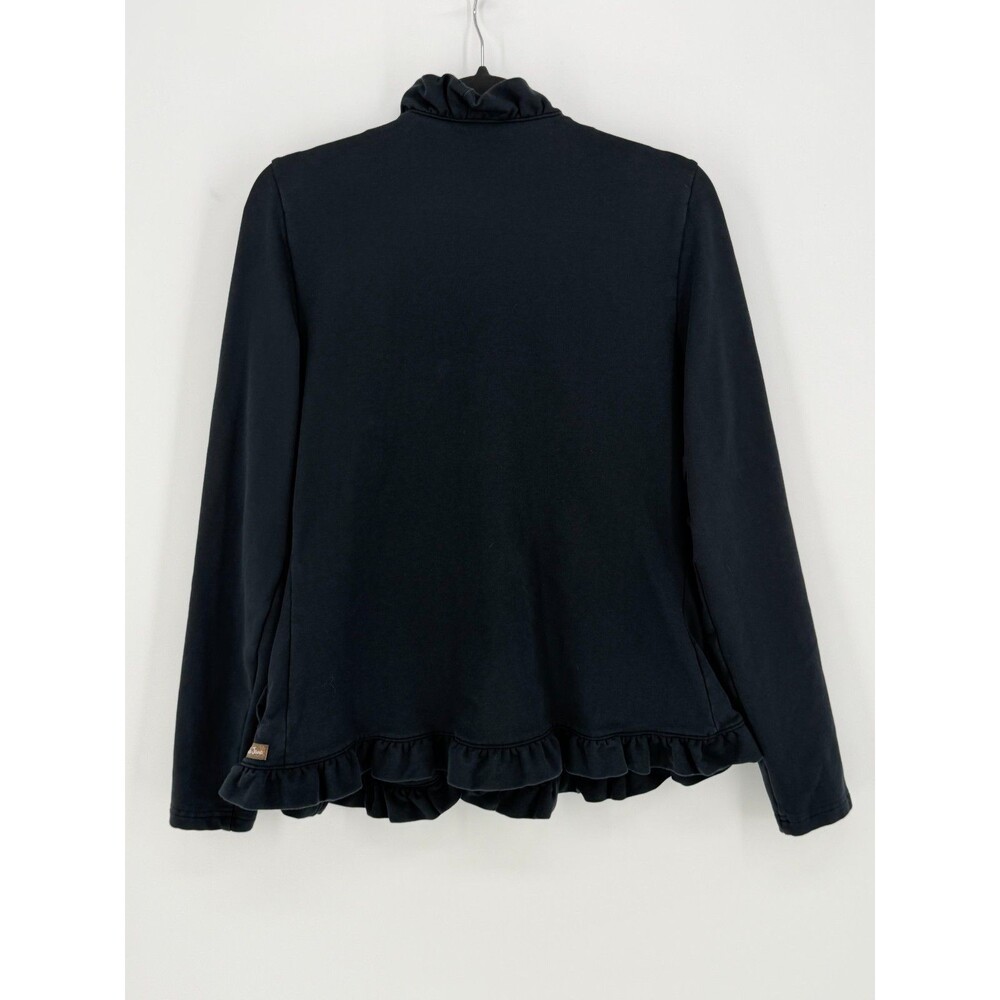Matilda Jane Black Ruffle Snap Front Jacket Cardigan Medium Cottagecore Boho - Picture 6 of 6
